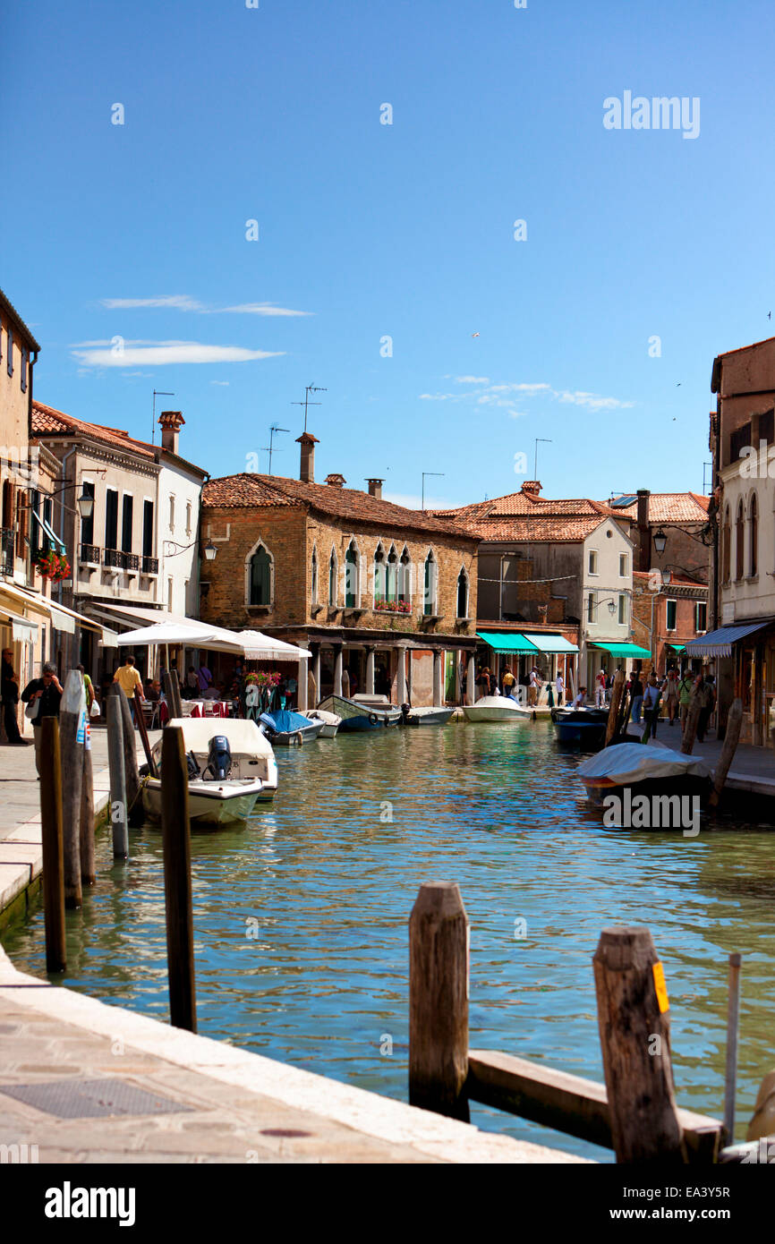 Main canal of Murano, a group of  islands in the Venetian lagoon famous for glass making Stock Photo