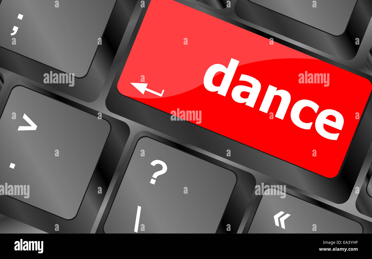 dance button on computer pc keyboard key Stock Photo