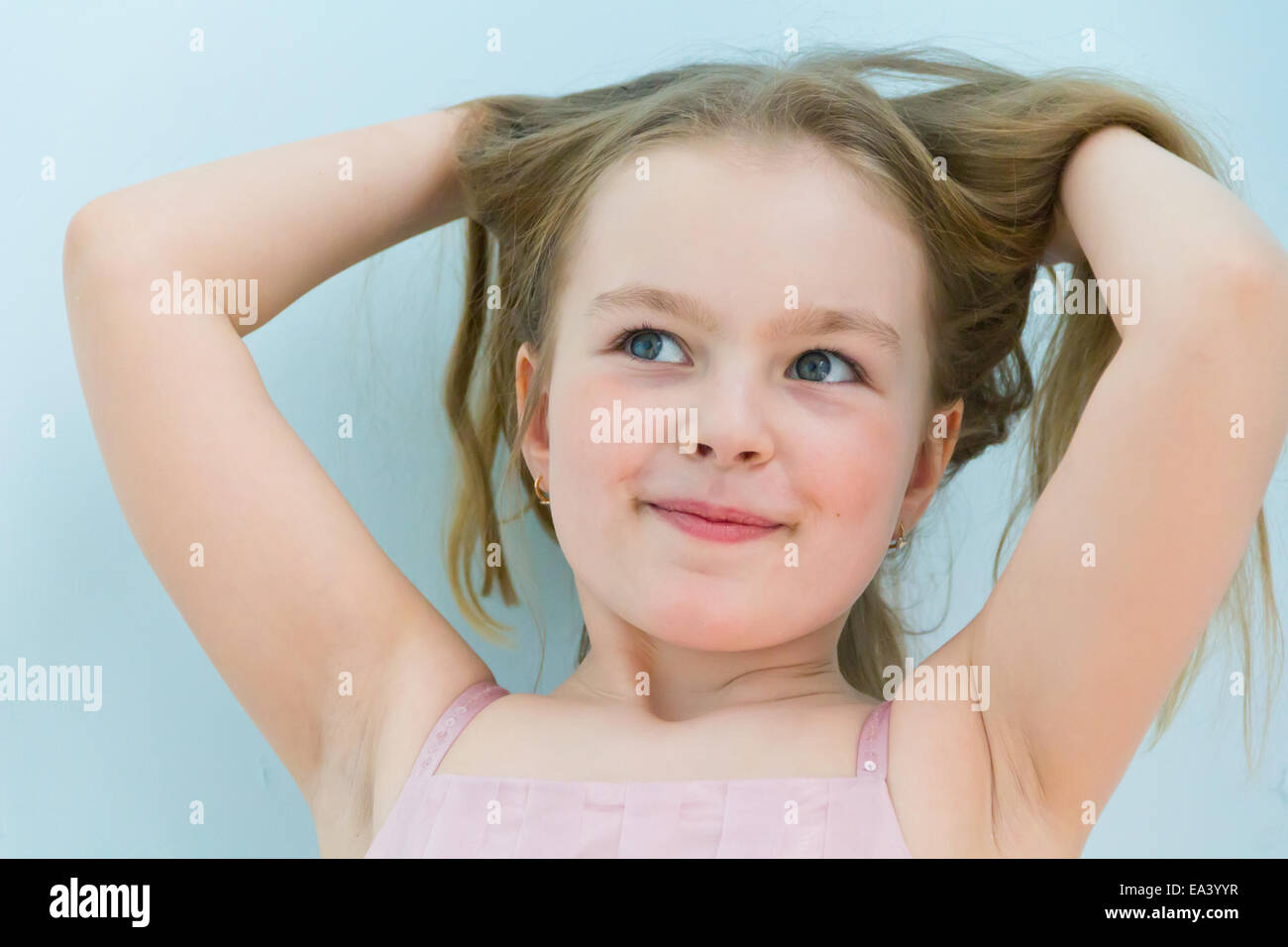 Cute girl seven years old Stock Photo