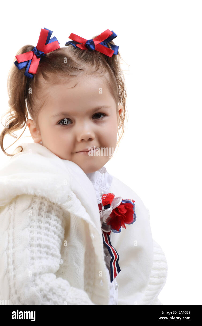 Studio portrait of cute little girl Stock Photo - Alamy