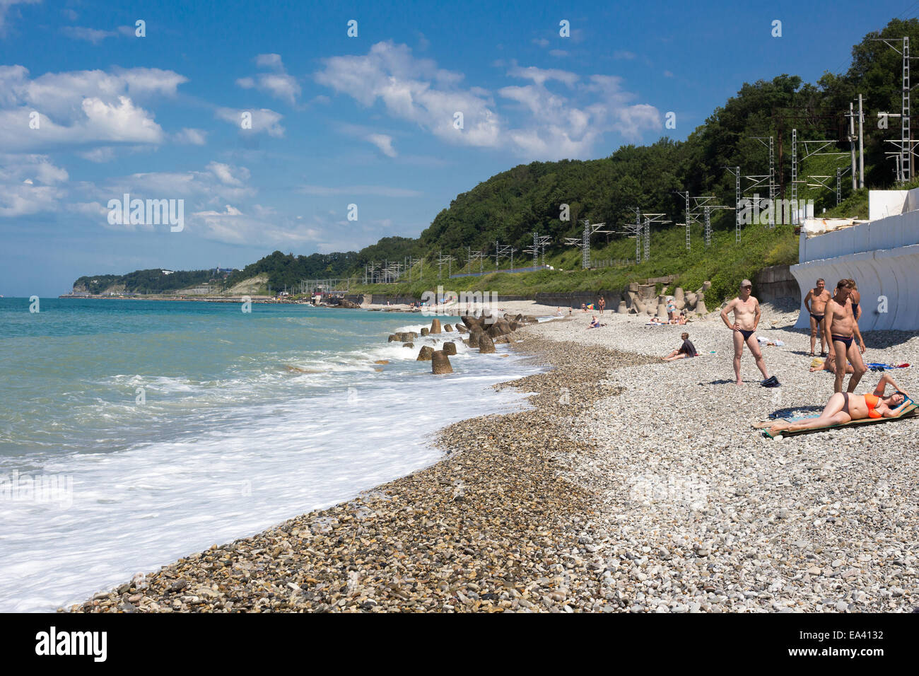 Black Sea Public Beach Sochi Krasnodar Region Russia