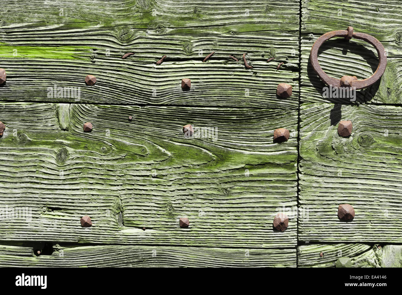 green wood with iron Stock Photo Alamy