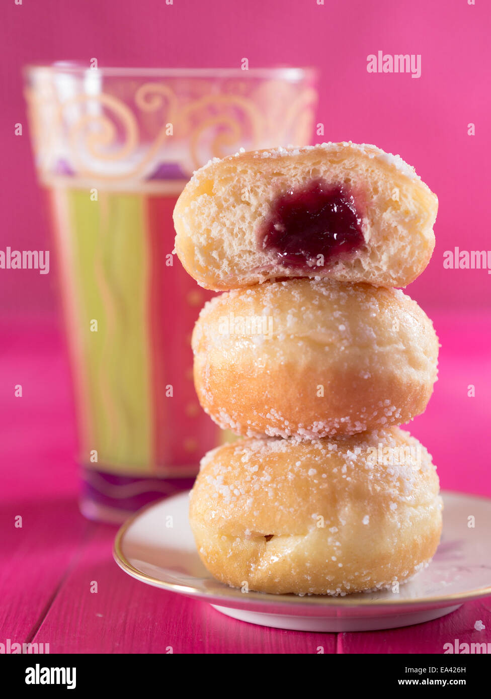 Donuts on a plate Stock Photo