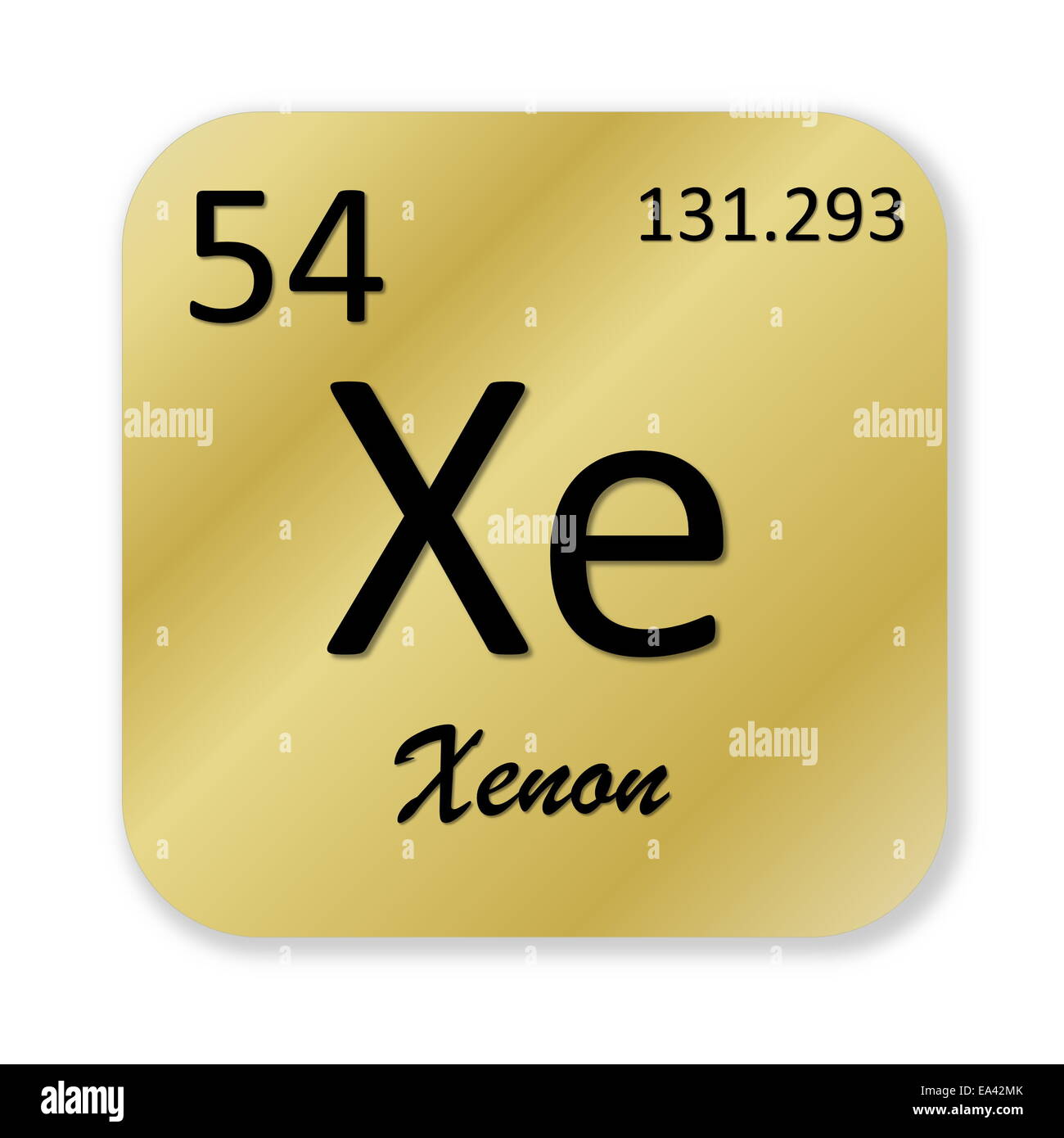 Xenon-Symbol. Elementnummer 54 des Periodensystems der Elemente - Chemie -  Rechter Rahmen mit blauem Hintergrund Stock-Vektorgrafik - Alamy