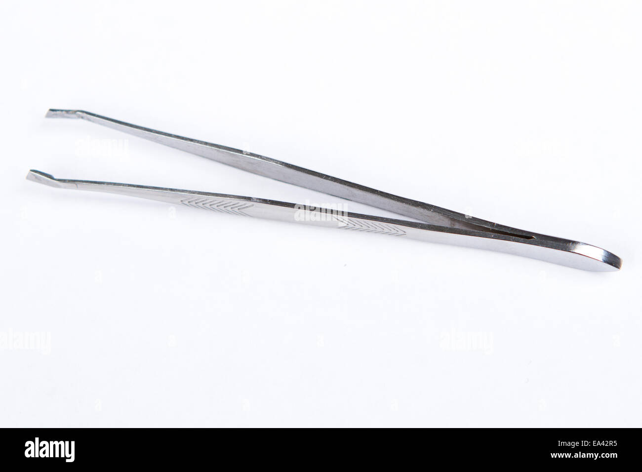 Pair of steel tweezers Stock Photo Alamy