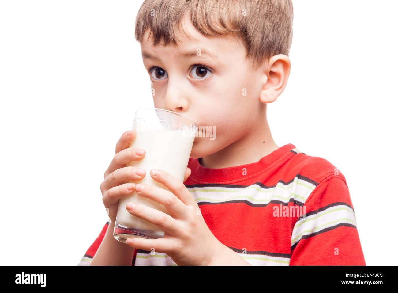 Drinking milk Stock Photo