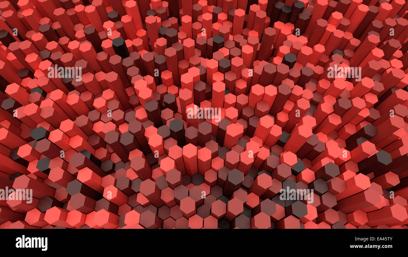 3d background hexagons of different height Stock Photo