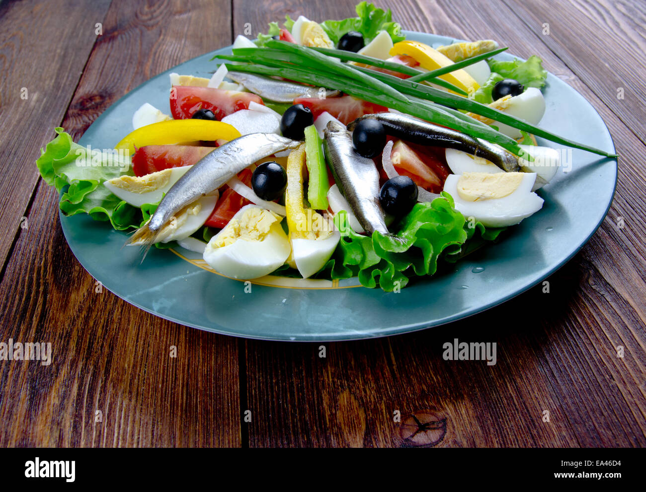 Nicoise Salad with anchovies Stock Photo Alamy