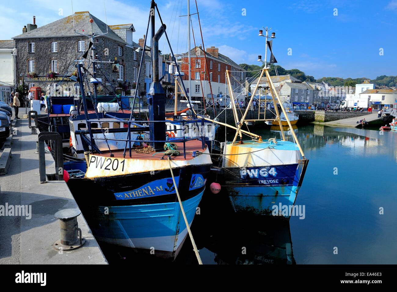 Fishing boats in Padstow harbour Cornwall England uk Stock Photo Alamy