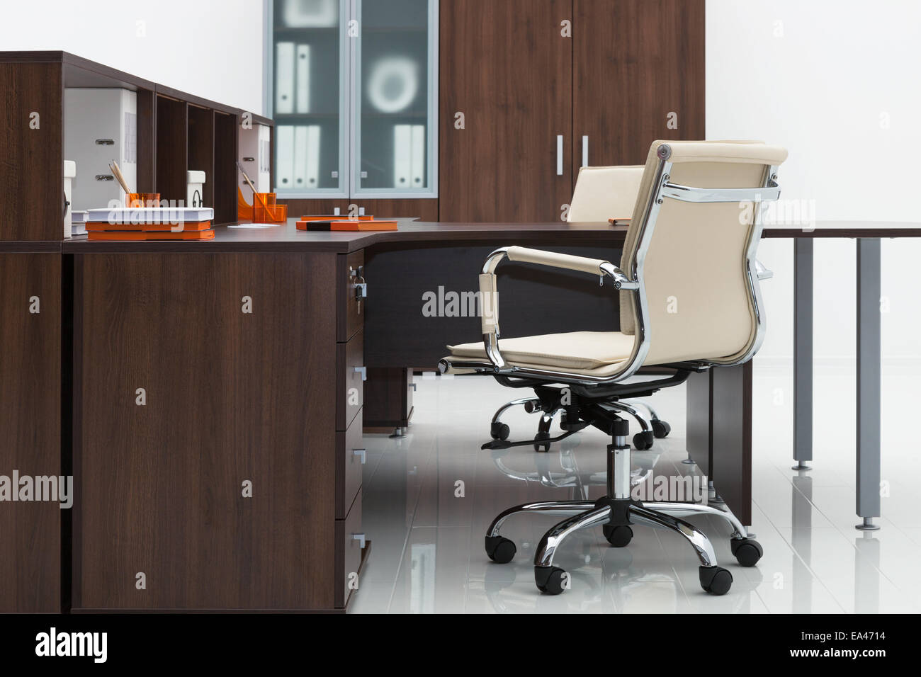 chair, desk and bookcase Stock Photo Alamy