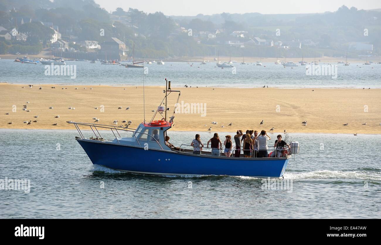 A fishing boat trip leaving Padstow Cornwall England uk Stock Photo