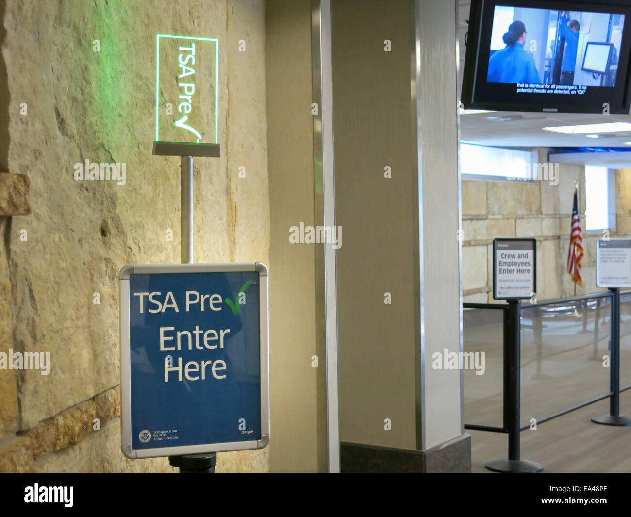 TSA security checkpoint, PreApproved Line, USA Stock Photo Alamy