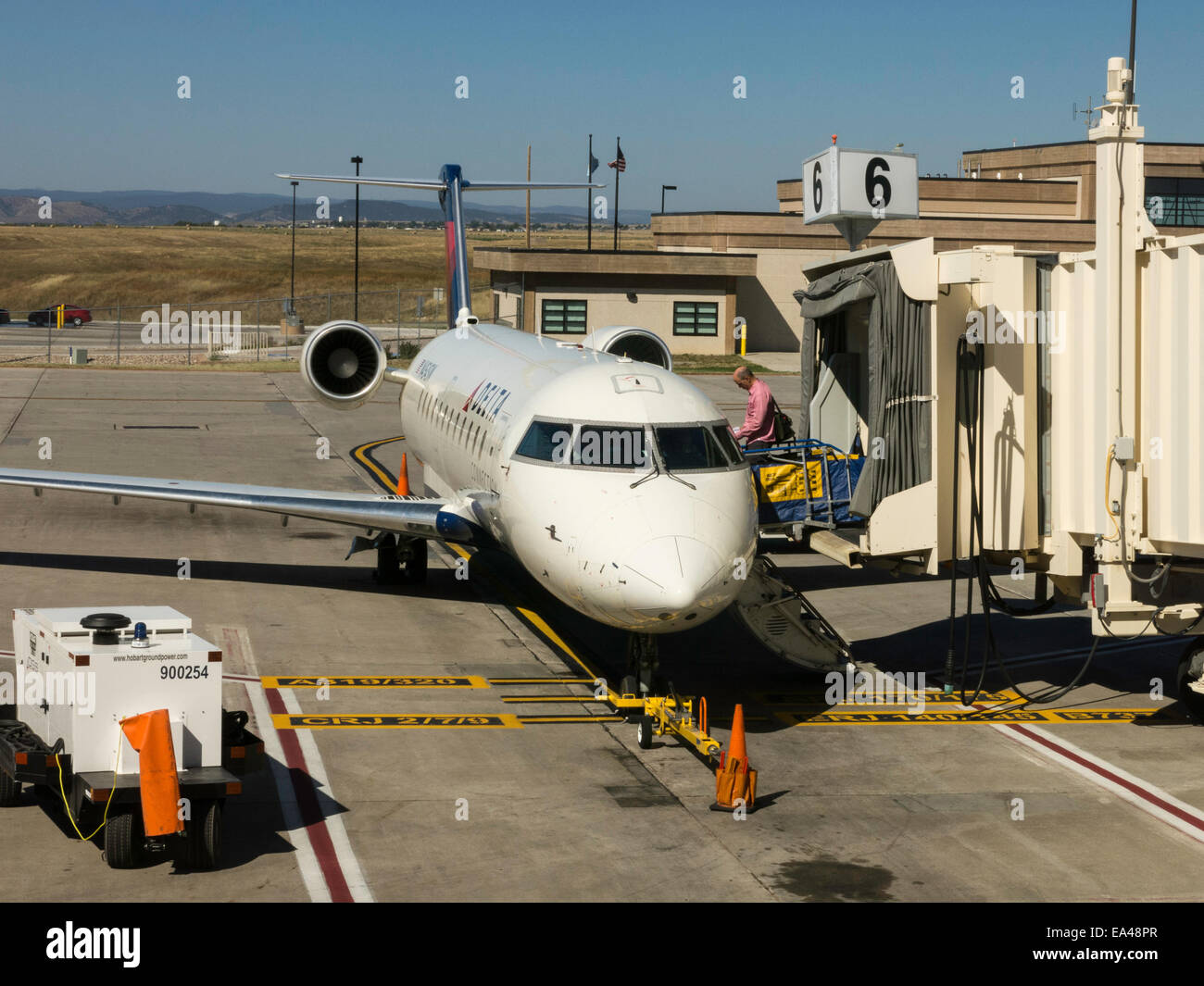 Aircraft, Airport Gate and Taxi Area, Black Hills, Rapid City Regional Airport, South Dakota