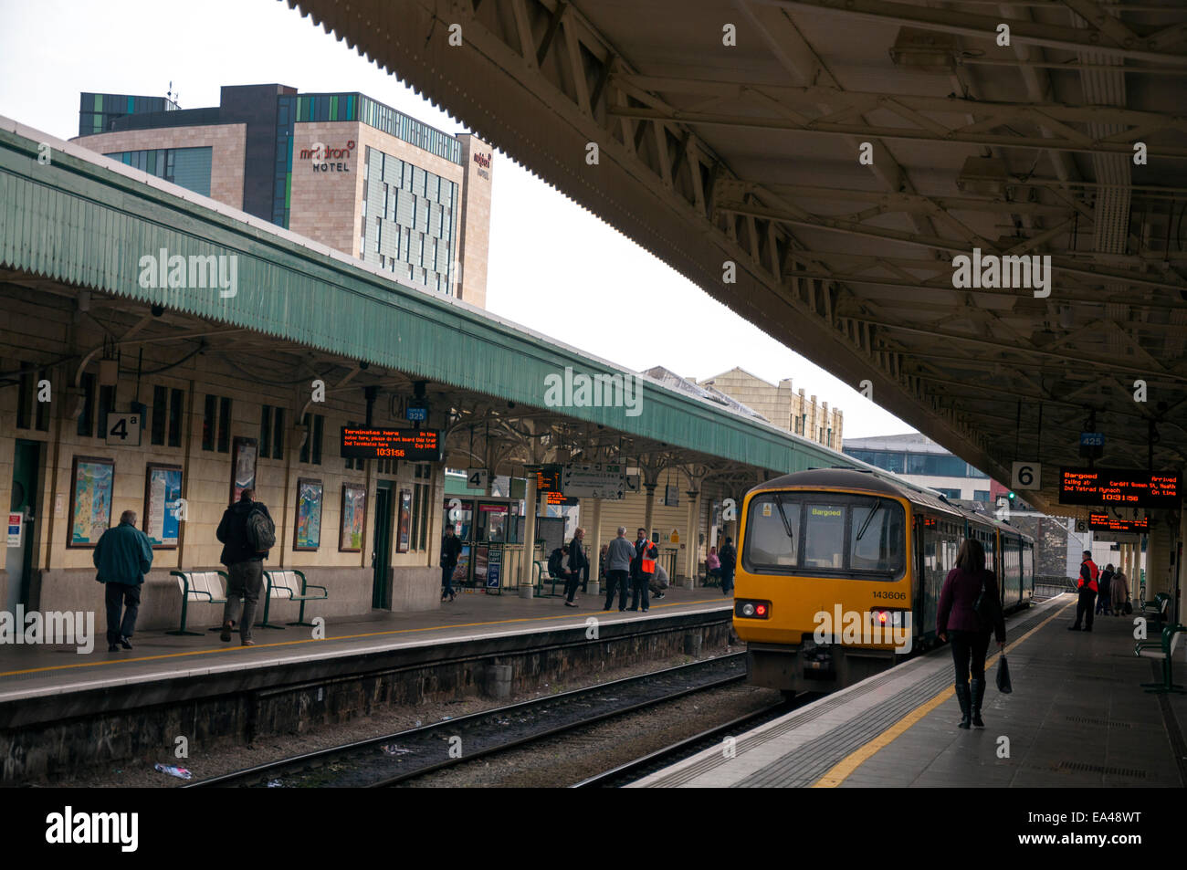 Passengers at Cardiff Central Station in Wales UK Stock Photo Alamy