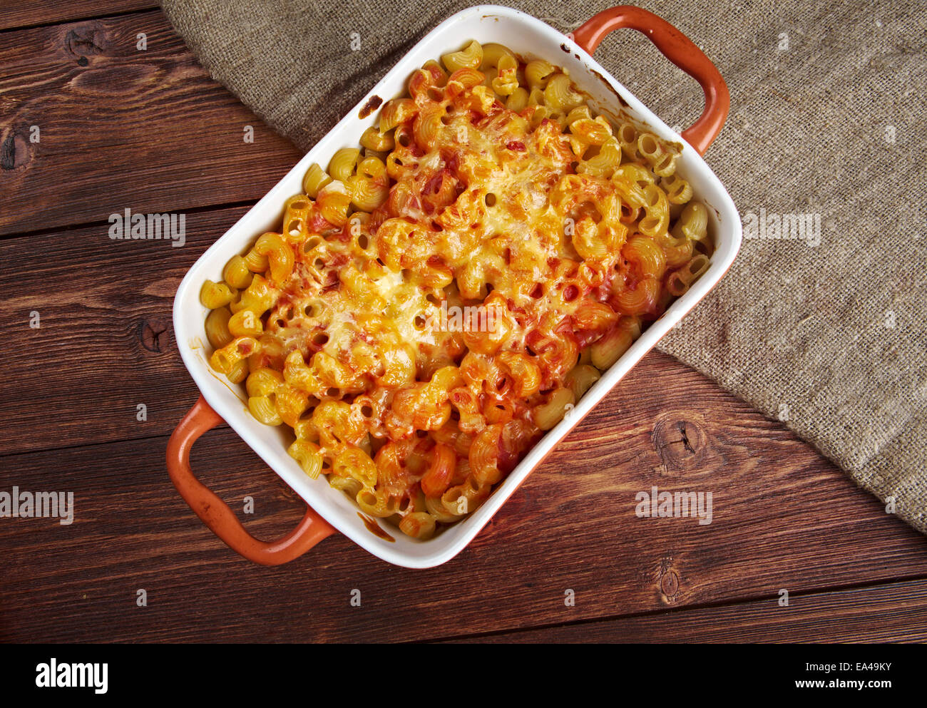 pasta Elbow macaroni bake with pancetta Stock Photo Alamy