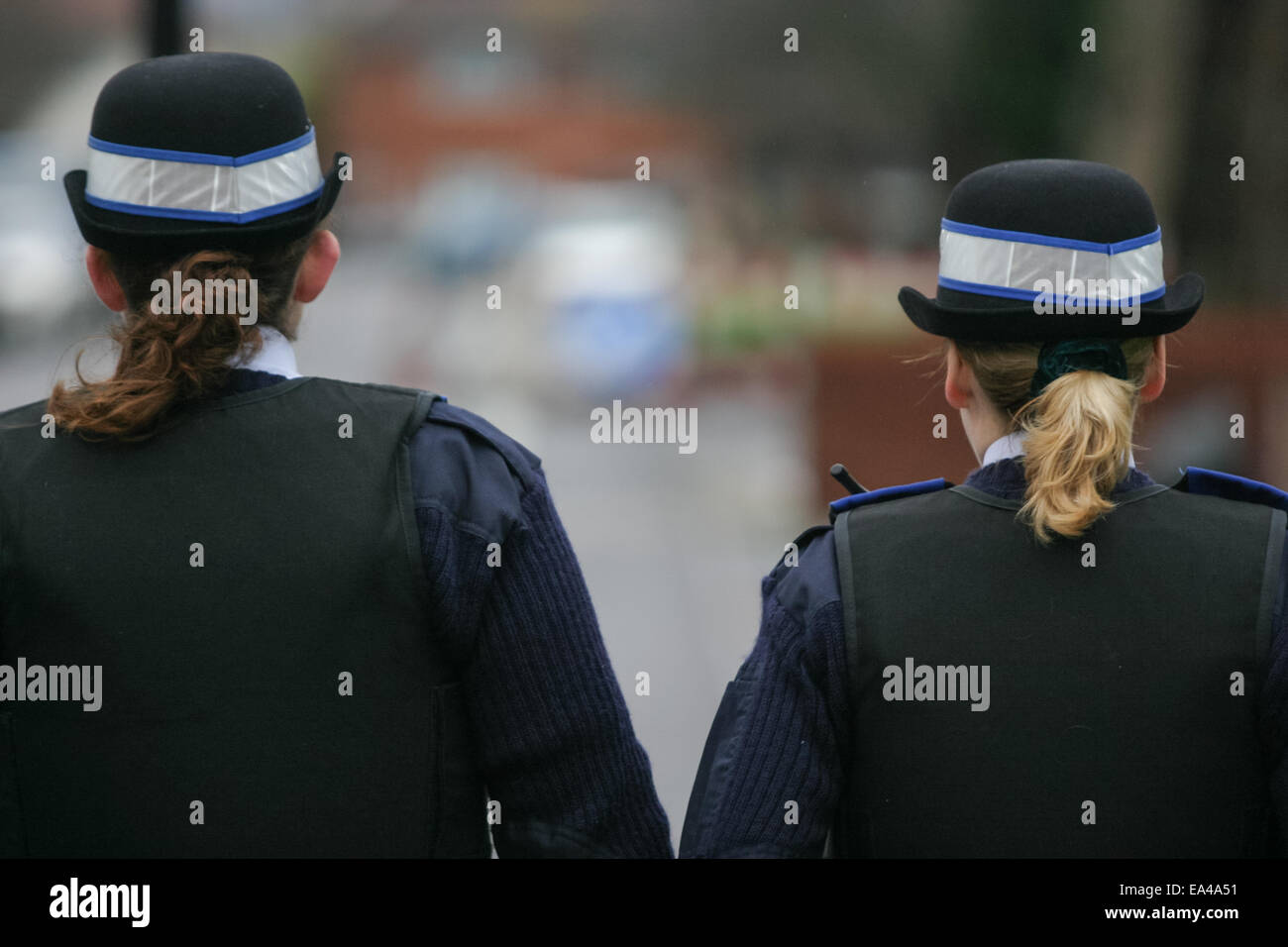 Police Community Support Officers on patrol in Weston Super Mare, Somerset Stock Photo