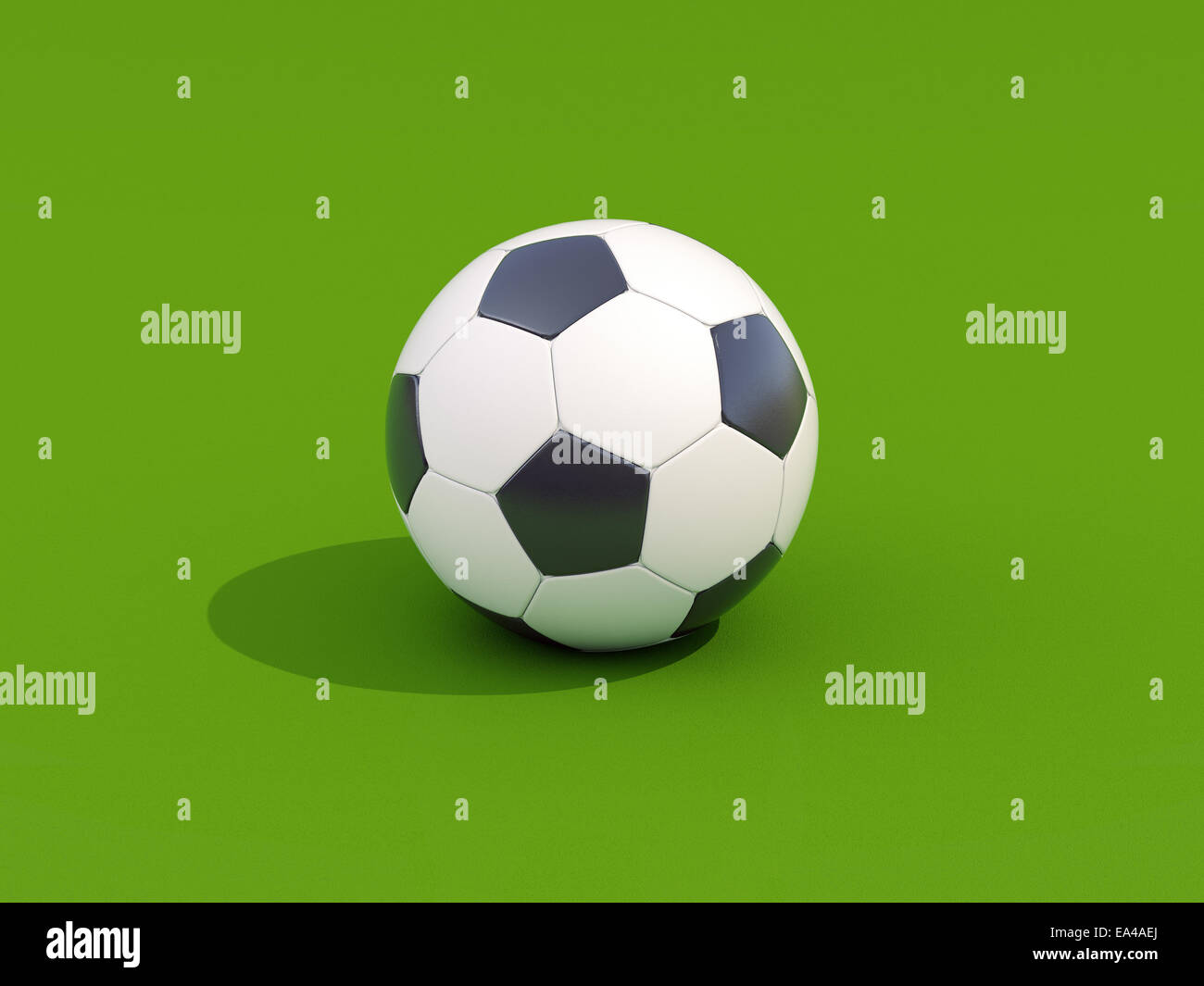 Soccer ball on green Stock Photo Alamy