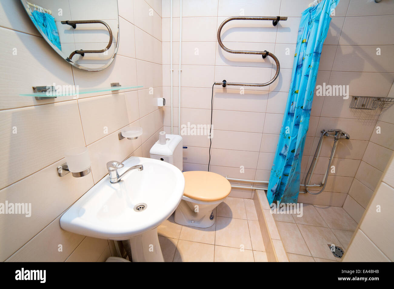 Bathroom, WC, toilet, lavatory room interior design Stock Photo