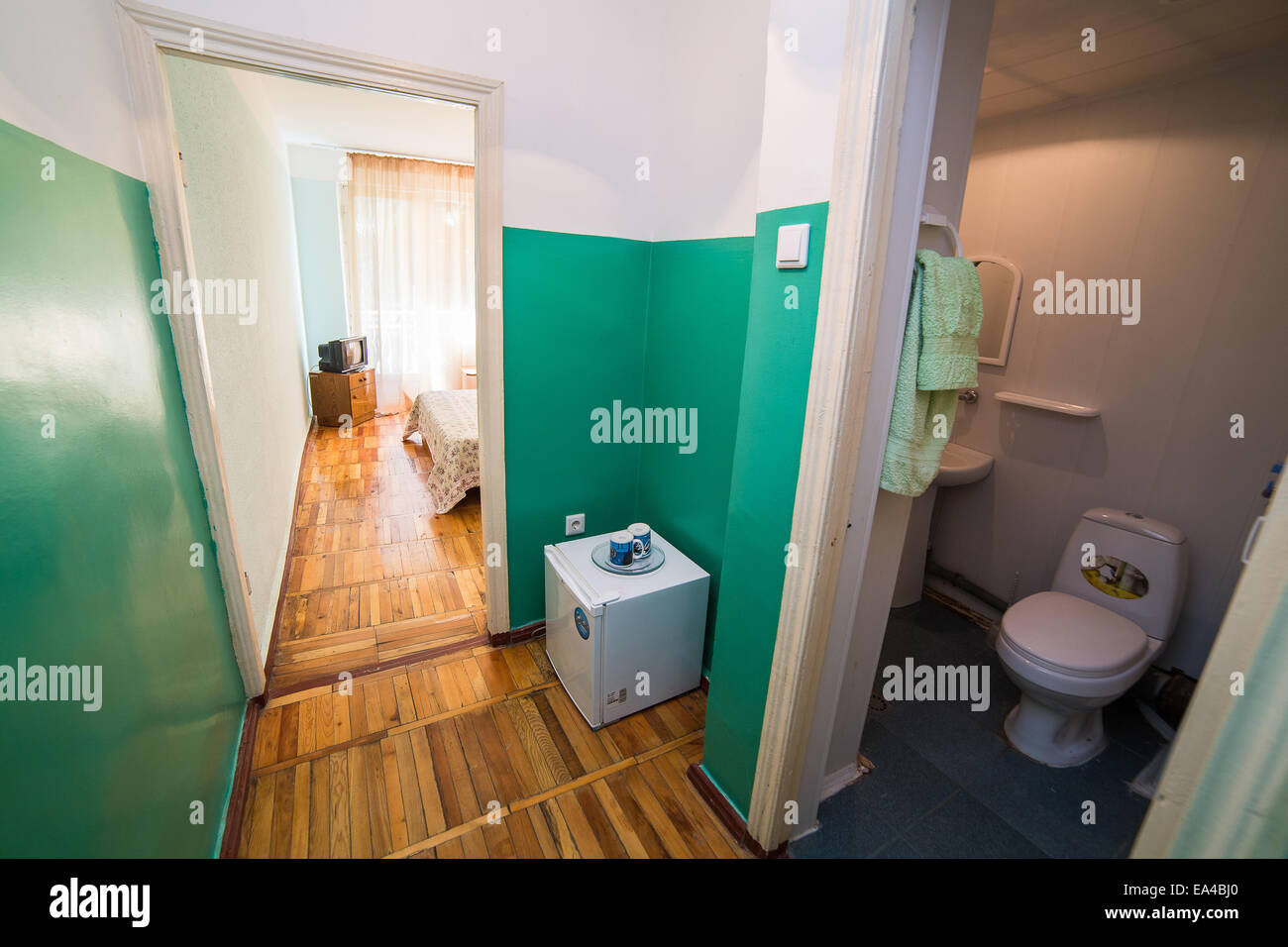 Bathroom, WC, toilet, lavatory room interior design Stock Photo