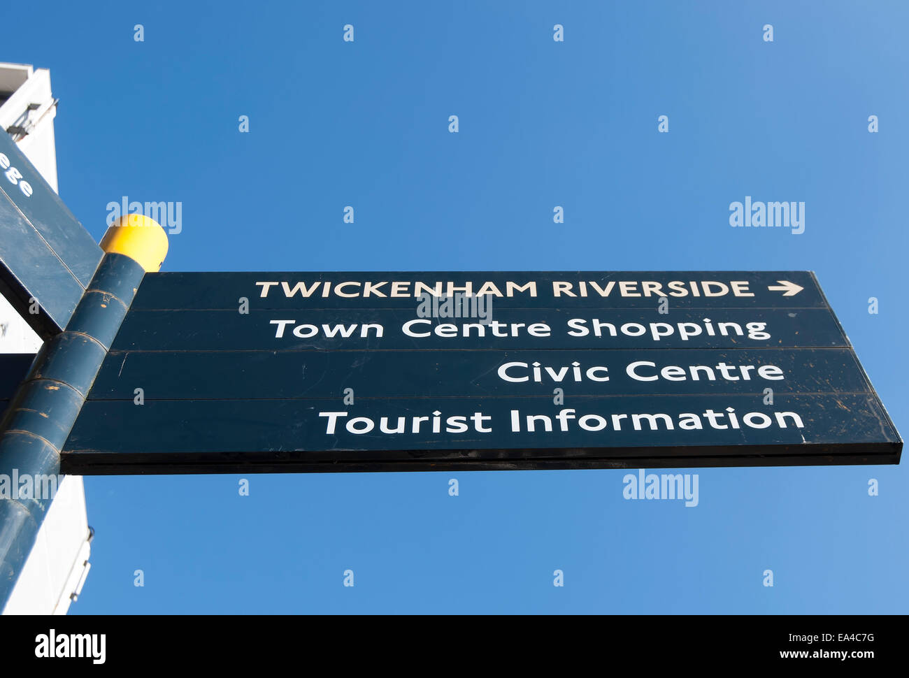 signpost in twickenham, middlesex, england, giving local directions