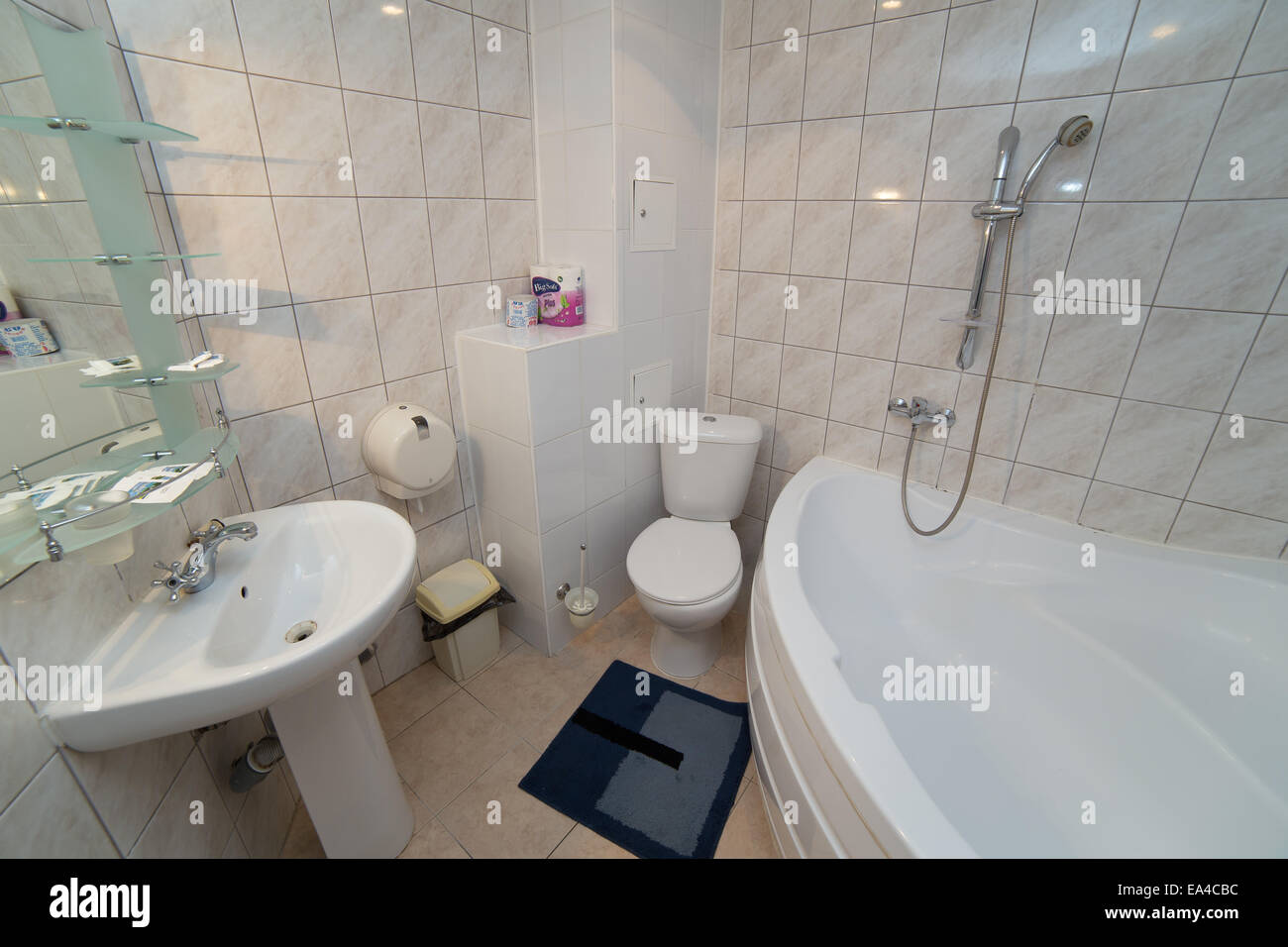 Bathroom, WC, toilet, lavatory room interior design Stock Photo