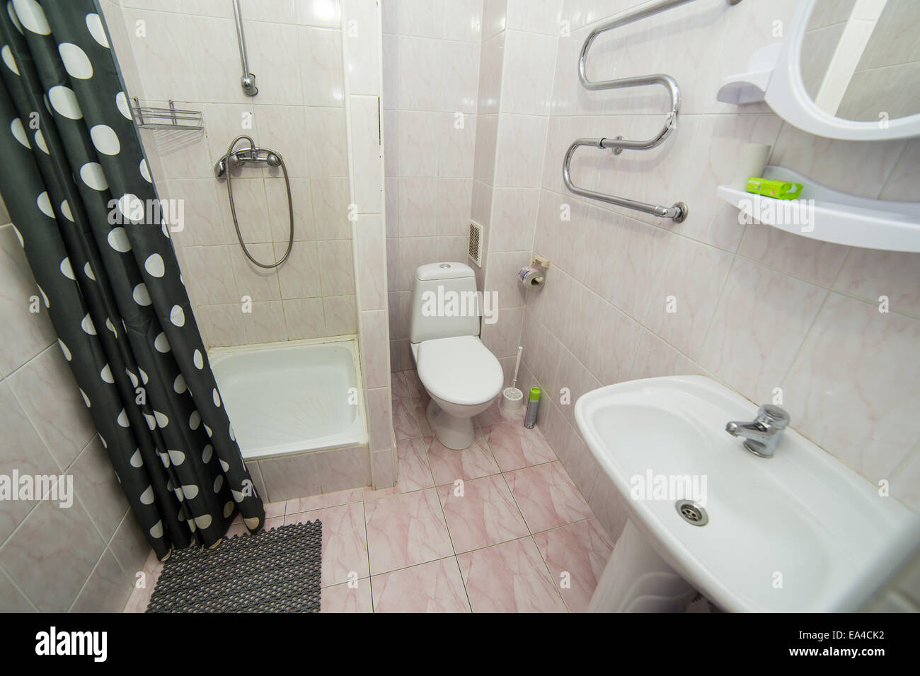 Bathroom, WC, toilet, lavatory room interior design Stock Photo