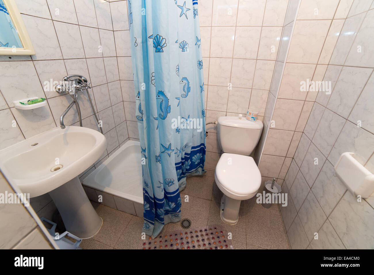 Bathroom, WC, toilet, lavatory room interior design Stock Photo