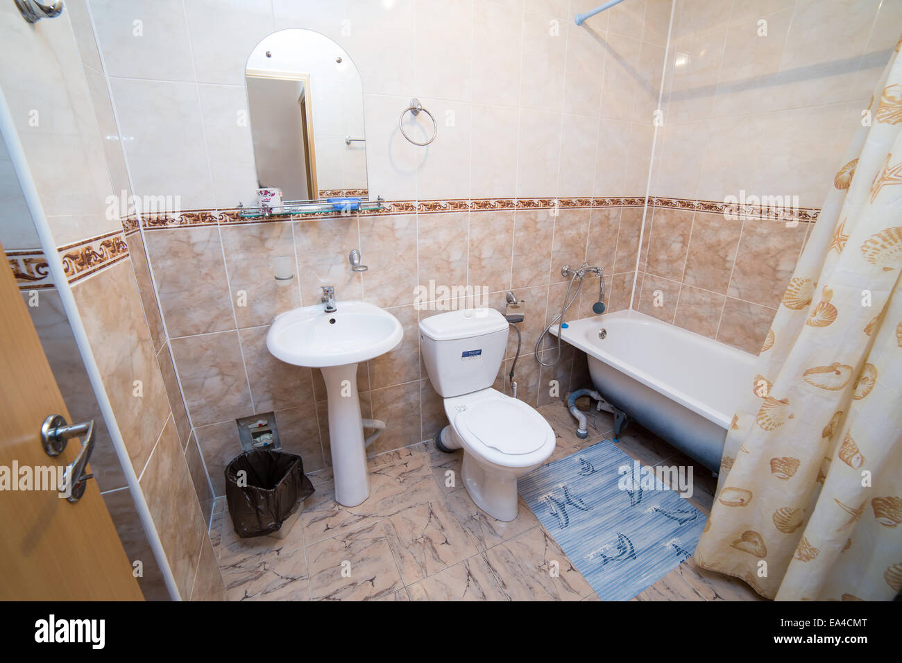 Bathroom, WC, toilet, lavatory room interior design Stock Photo