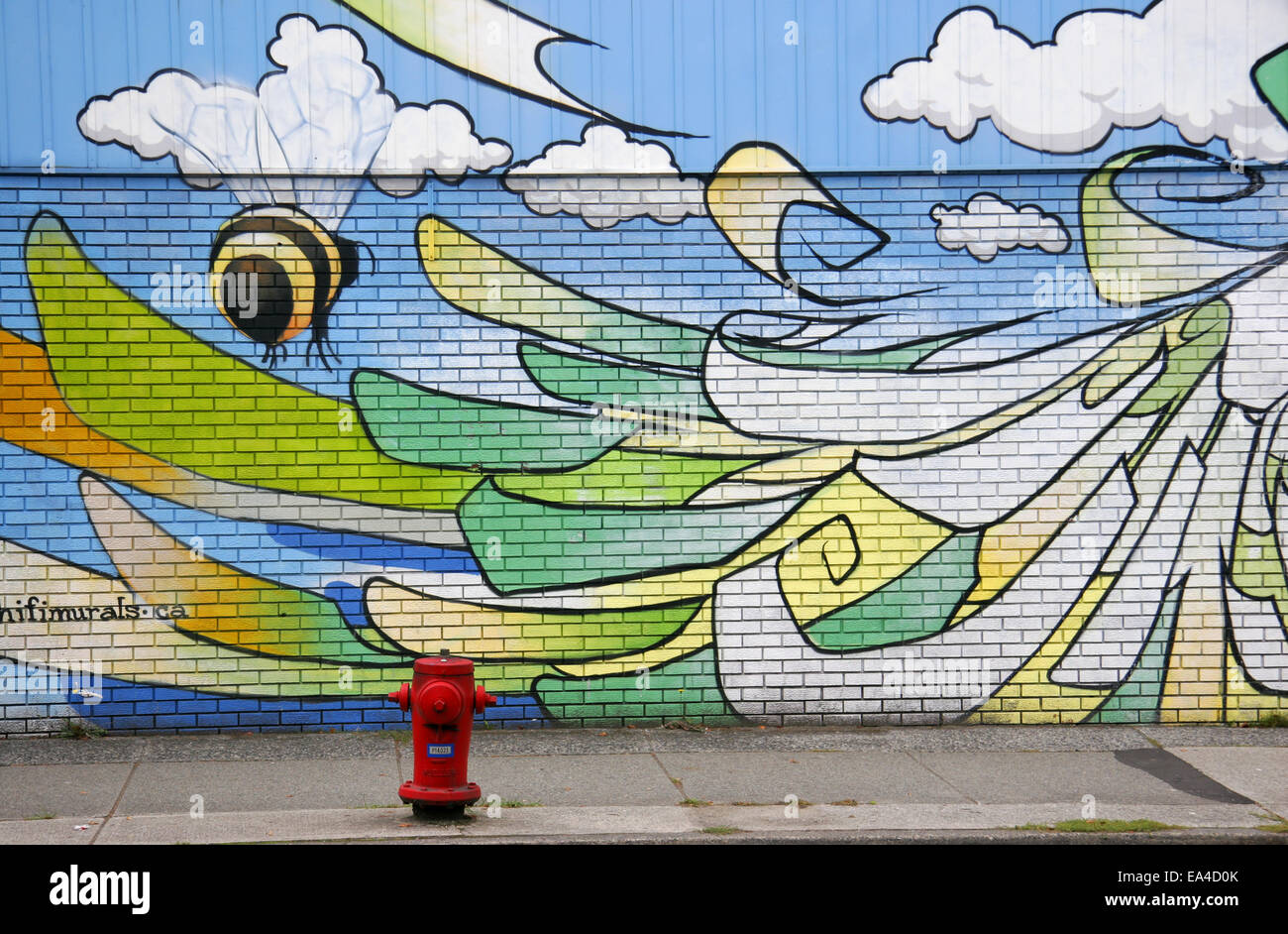Wall mural near Main Street, Vancouver, Canada Stock Photo Alamy