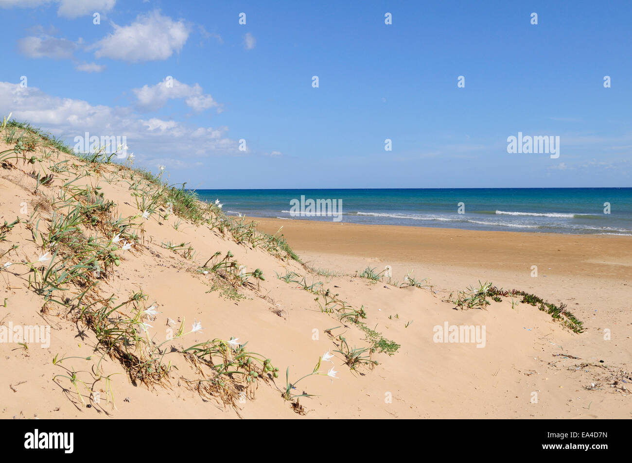 the beach of Tre Fontane, near  Mazara del Vallo, Sicily Stock Photo
