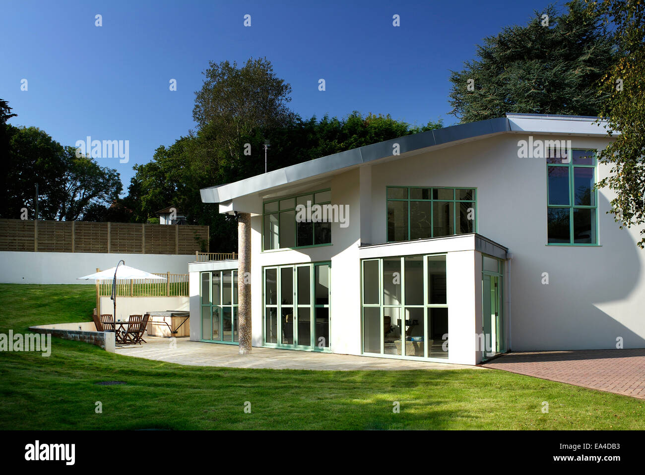 Patio terrace of Moonraker house, Exmouth, Devon, UK Stock Photo Alamy