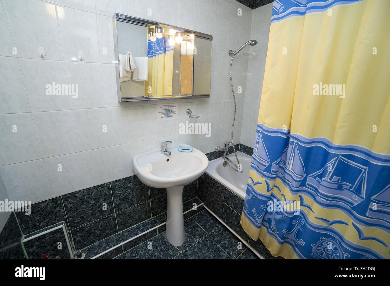 Bathroom, WC, toilet, lavatory room interior design Stock Photo