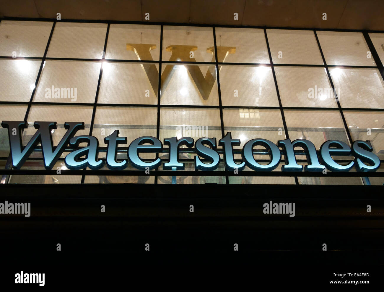 Sign on Waterstones book shop, Piccadilly, London Stock Photo