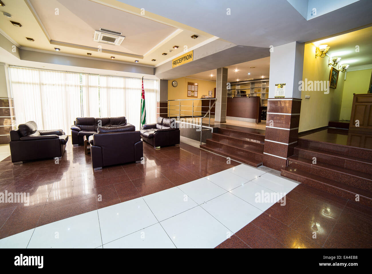 Luxury Lobby In Hotel Reception Hall Interior Design Stock Photo