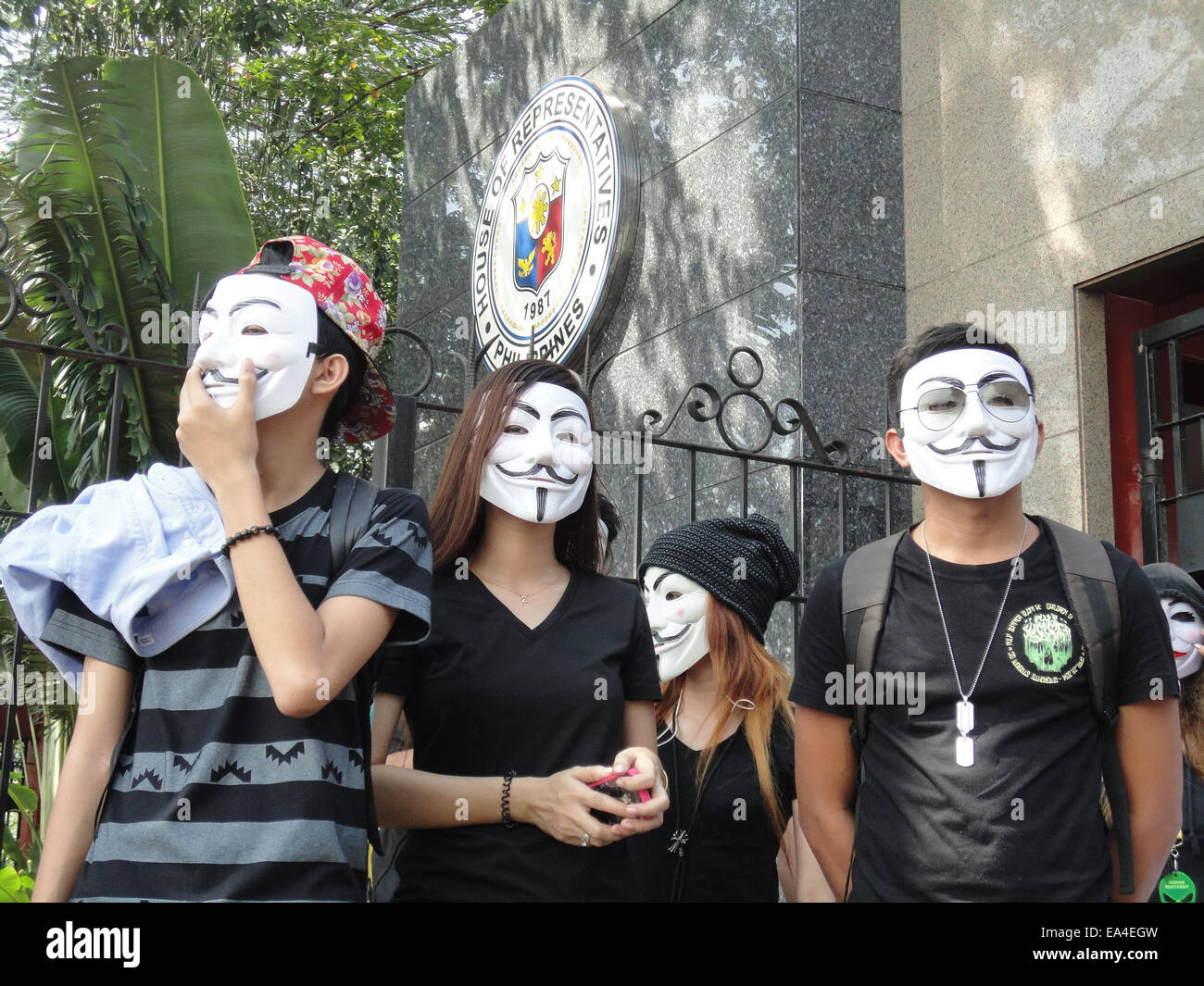 Quezon City, Phillipines. 5th November, 2014. Filipino hackers called ...
