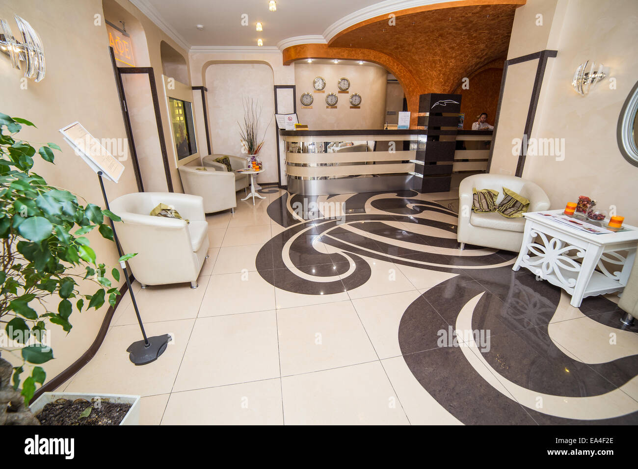 Luxury lobby in hotel, reception hall interior design Stock Photo - Alamy