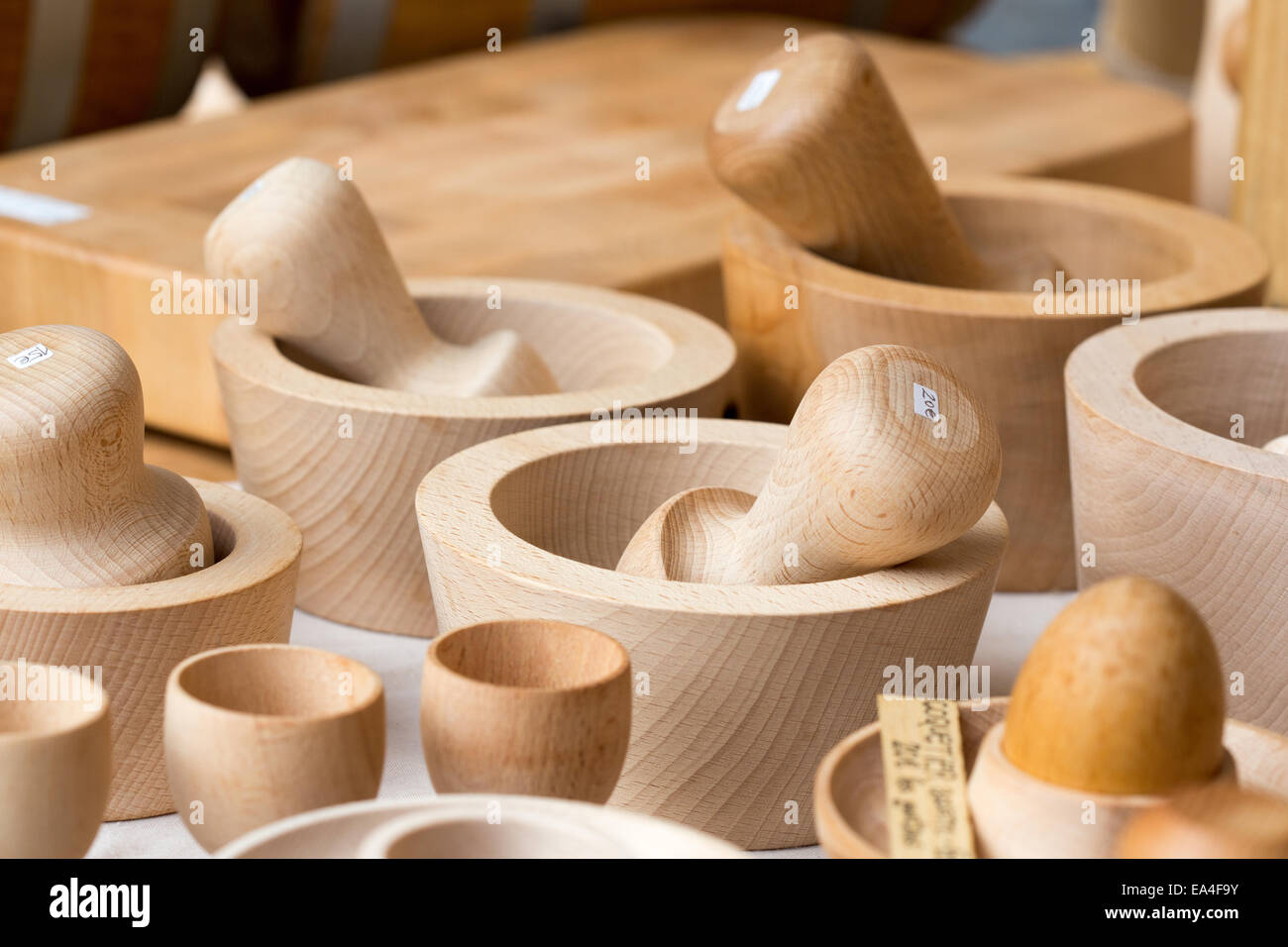 Handmade Lacquered Wooden Mortar & Pestle Set - Small