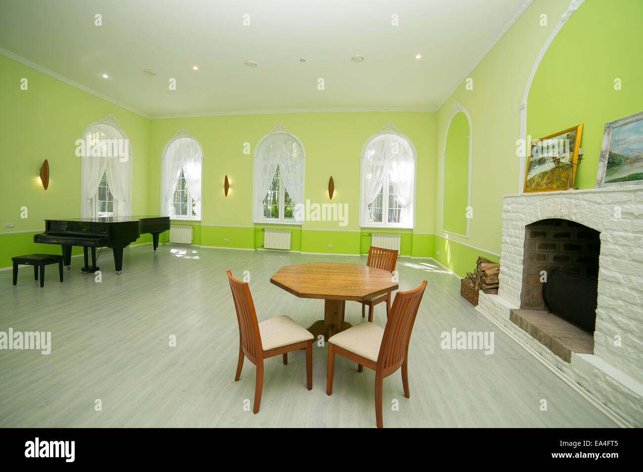 Luxury lobby in hotel, reception hall interior design Stock Photo