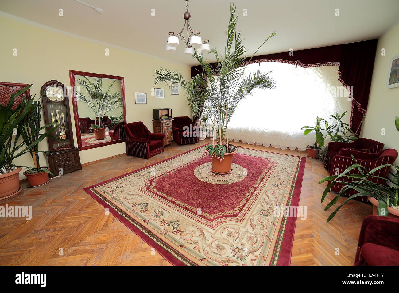 Luxury lobby in hotel, reception hall interior design Stock Photo