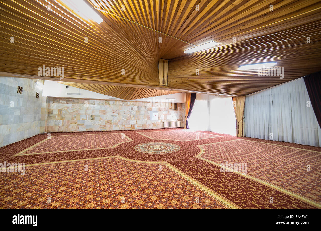 Hall with carpets on the floor Stock Photo