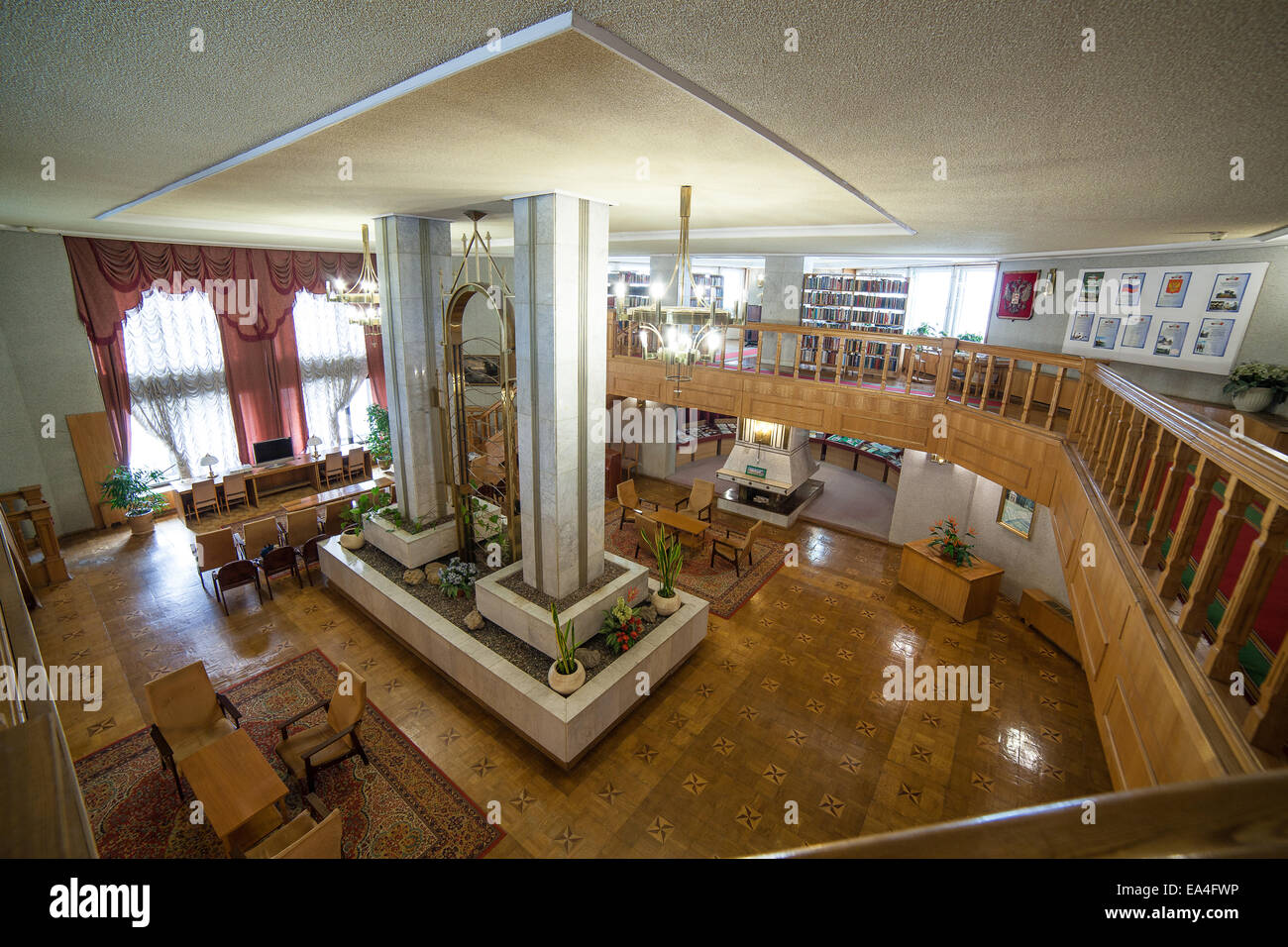 Luxury lobby in hotel, reception hall interior design Stock Photo