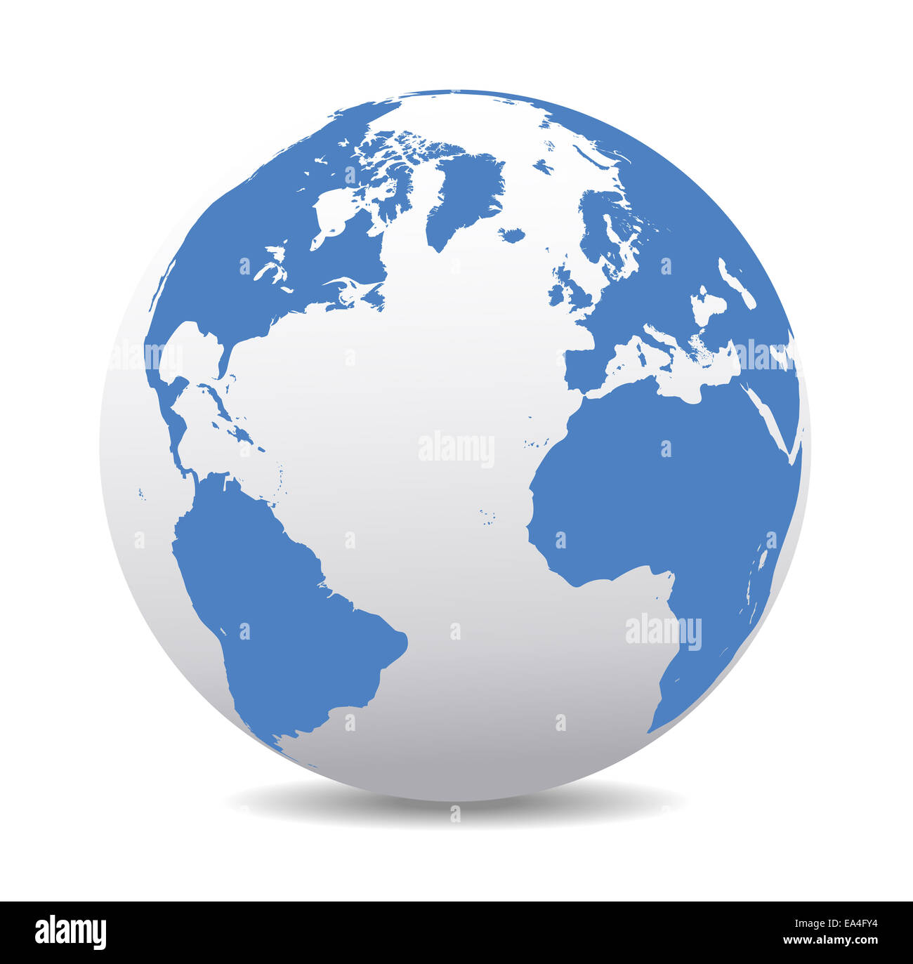 Europe, North, South America, Africa Global World, World Earth Icon Globe Map, Vector Map Icon of the world in Globe form Stock Photo