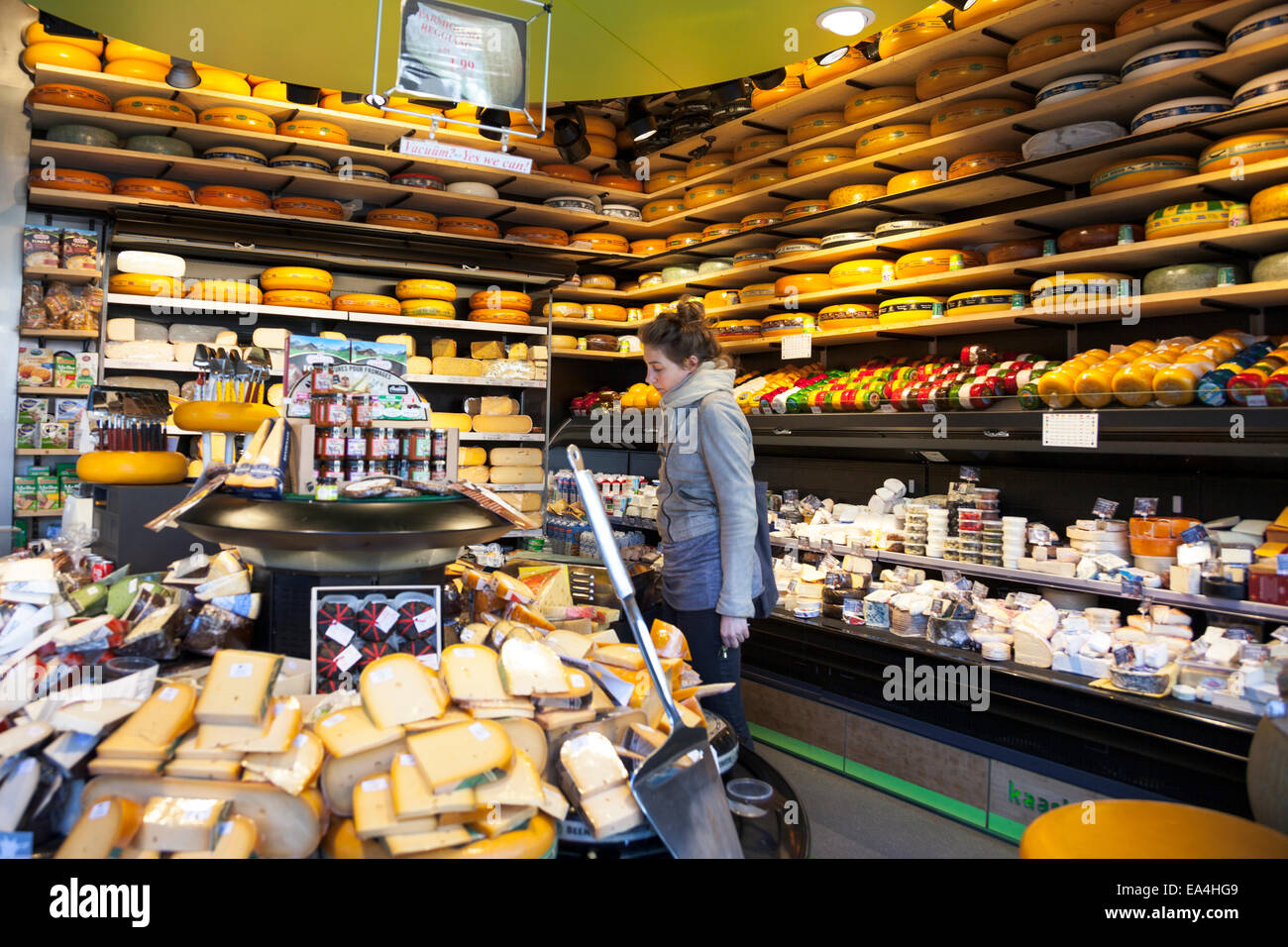 Cheese shop in Amsterdam, Holland Stock Photo