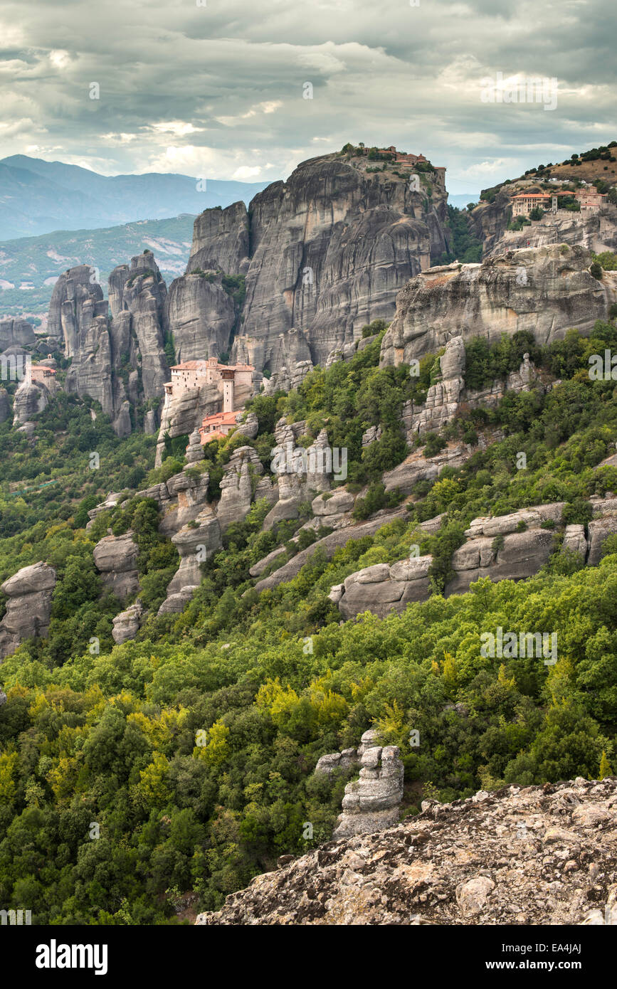 Meteora in Greece. Meteora is the monasteries on the top of the rock ...