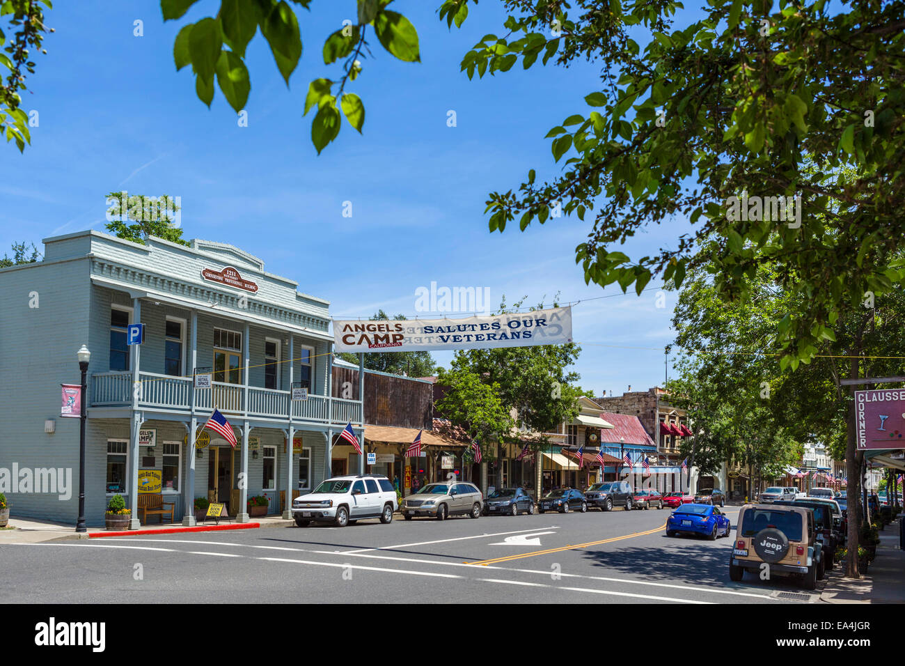Main Street in the old gold mining town of Angels Camp, Calaveras