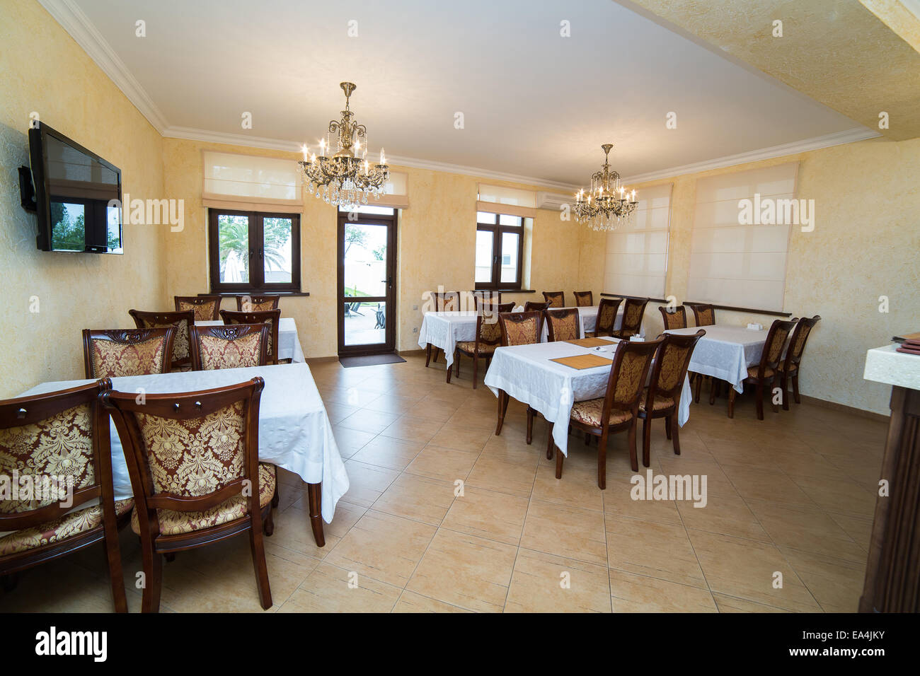 Interior design of modern restaurant Stock Photo