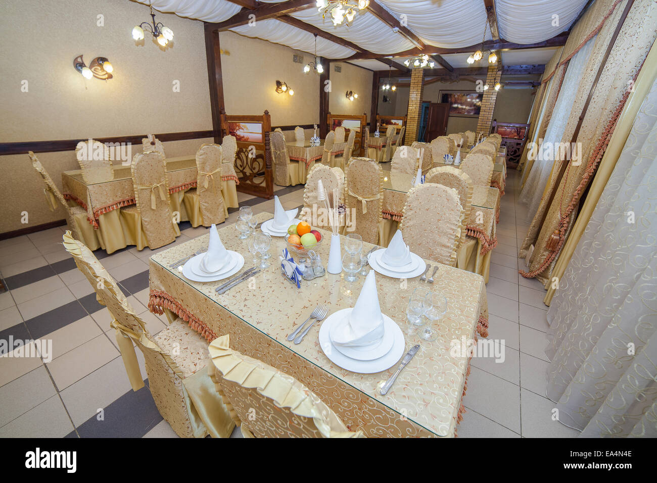 Interior design of modern restaurant Stock Photo