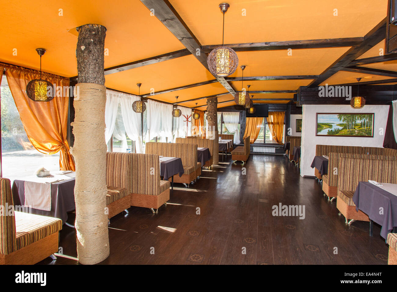 Interior design of modern restaurant Stock Photo