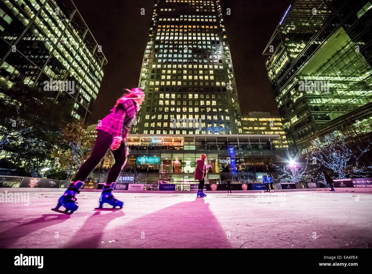 Torching Ice Rink London, UK. 6th Nov, 2014. Canary Wharf Ice Rink launches with ‘Human ...