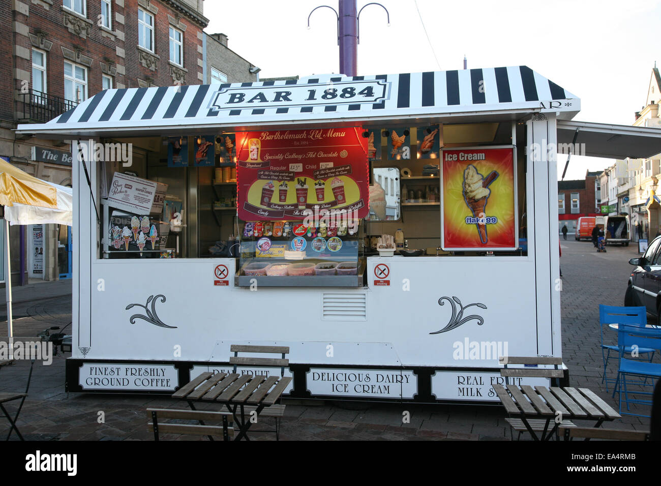 ice cream van in loughborough town center Stock Photo